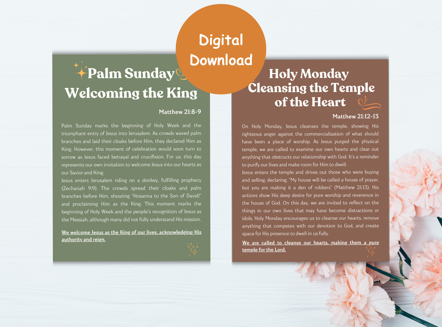 48 Devotional Story Cards | Christian Lent Devotions | Printable Scripture Cards