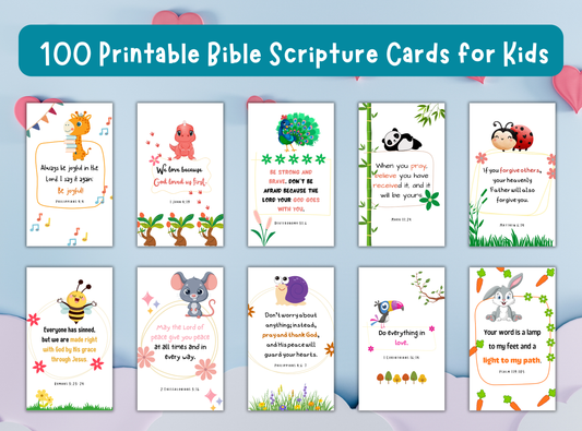 100 Printable Bible Scripture Cards for Kids: Inspire Faith & Joy in Little Hearts