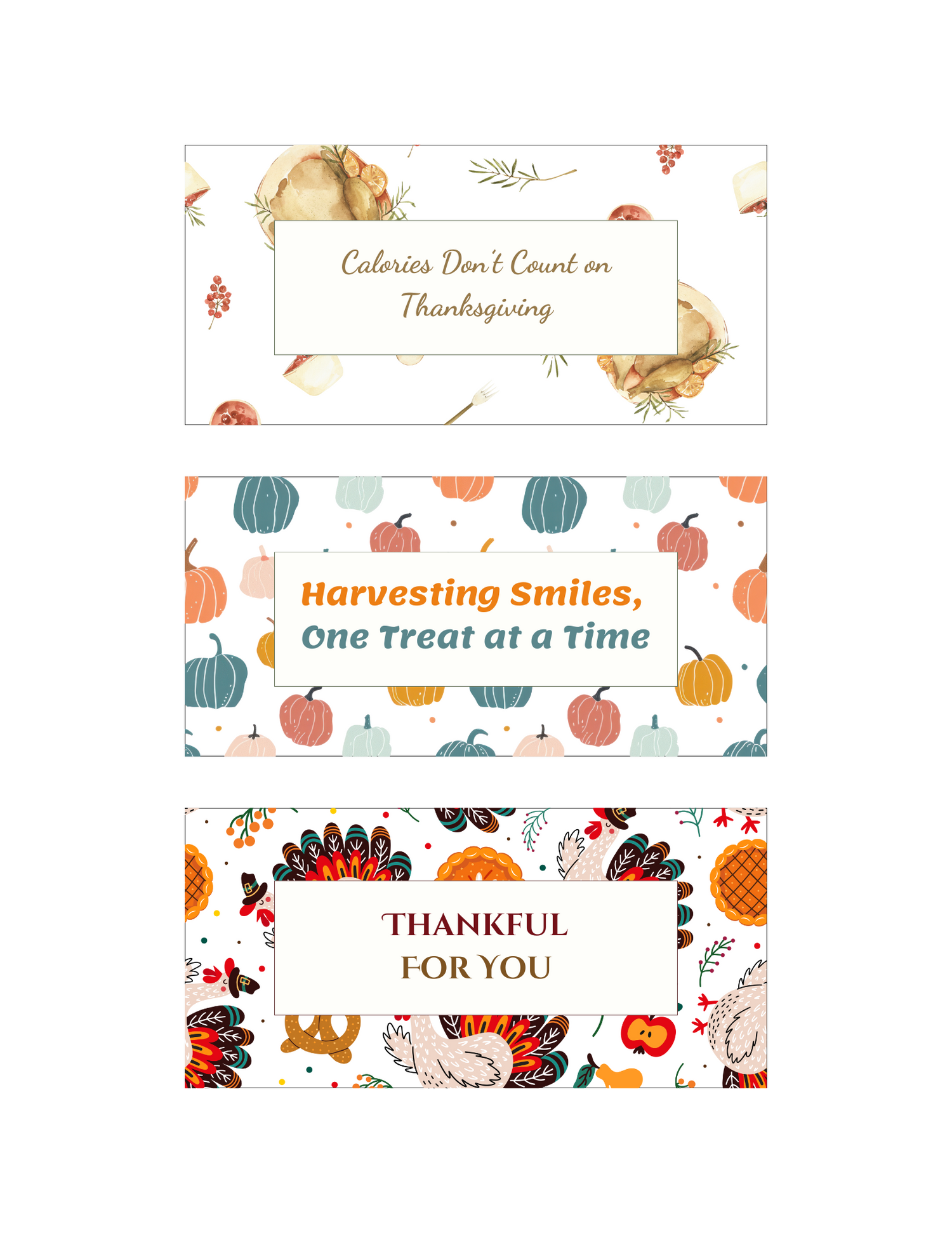 Printable Thanksgiving Treat Bag Toppers