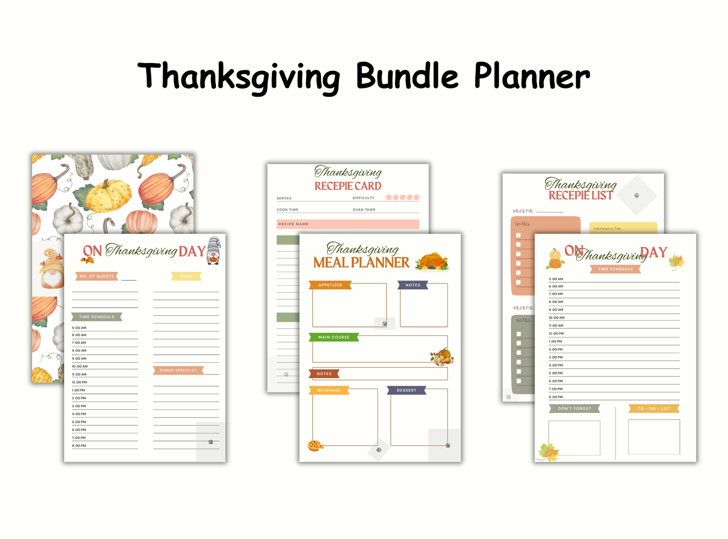 Printable Thanksgiving Planner Bundle