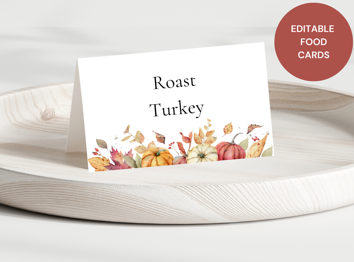 Editable Thanksgiving Food Card Templates