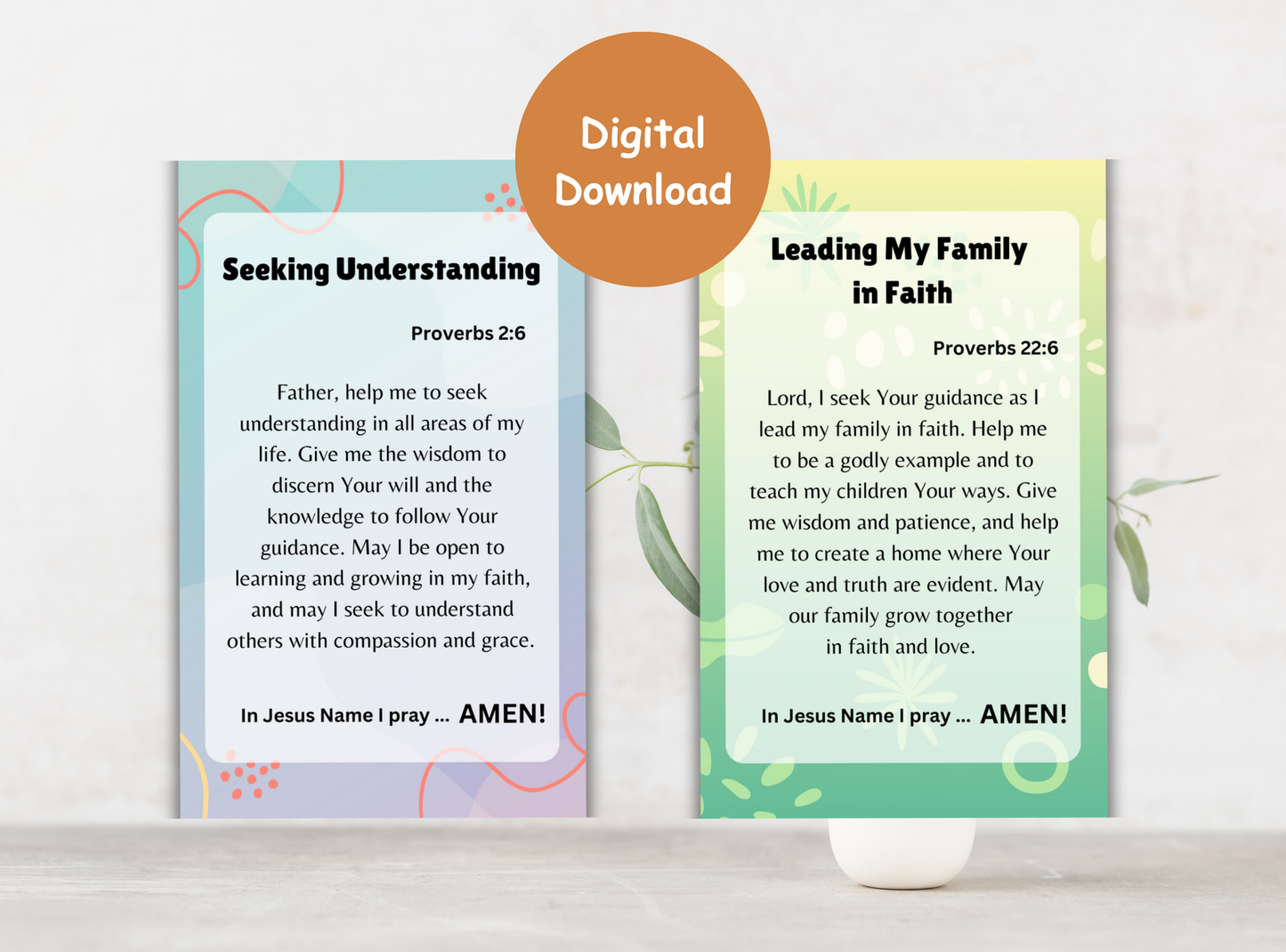 47 Christian prayer cards for women, with heartfelt prayers and Bible verses for peace, strength, and spiritual growth.