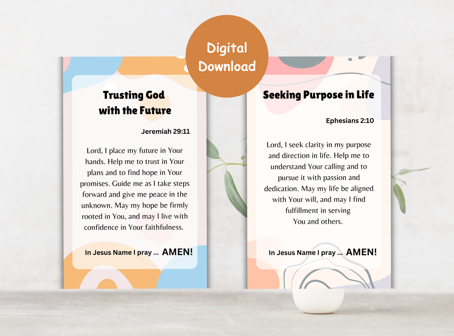 47 Christian prayer cards for women, with heartfelt prayers and Bible verses for peace, strength, and spiritual growth.