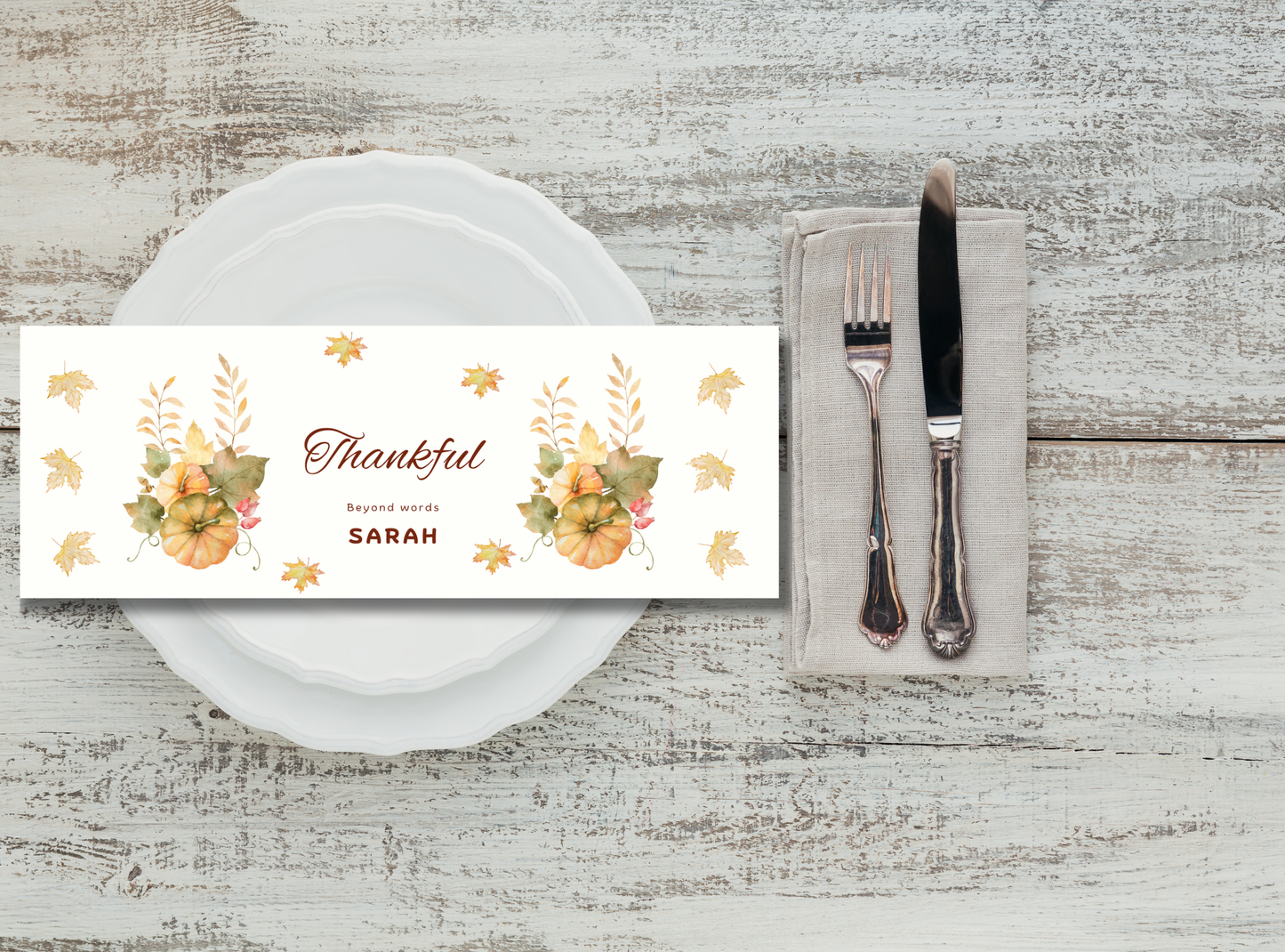 8 Editable Thanksgiving Napkin Design Template | Customizable Canva Template