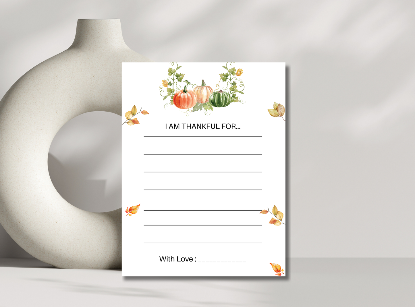 9 Printable Thanksgiving "Thankful For" Cards | Customizable Holiday Gratitude Cards