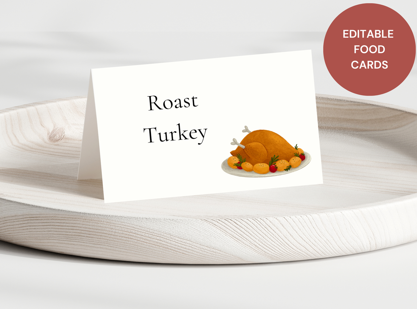 15 Editable Thanksgiving Food Cards Template - Customizable Canva Design