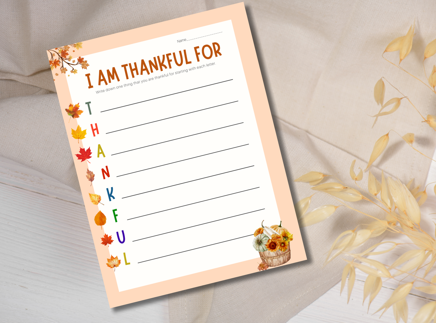 9 Printable Thanksgiving "Thankful For" Cards | Customizable Holiday Gratitude Cards