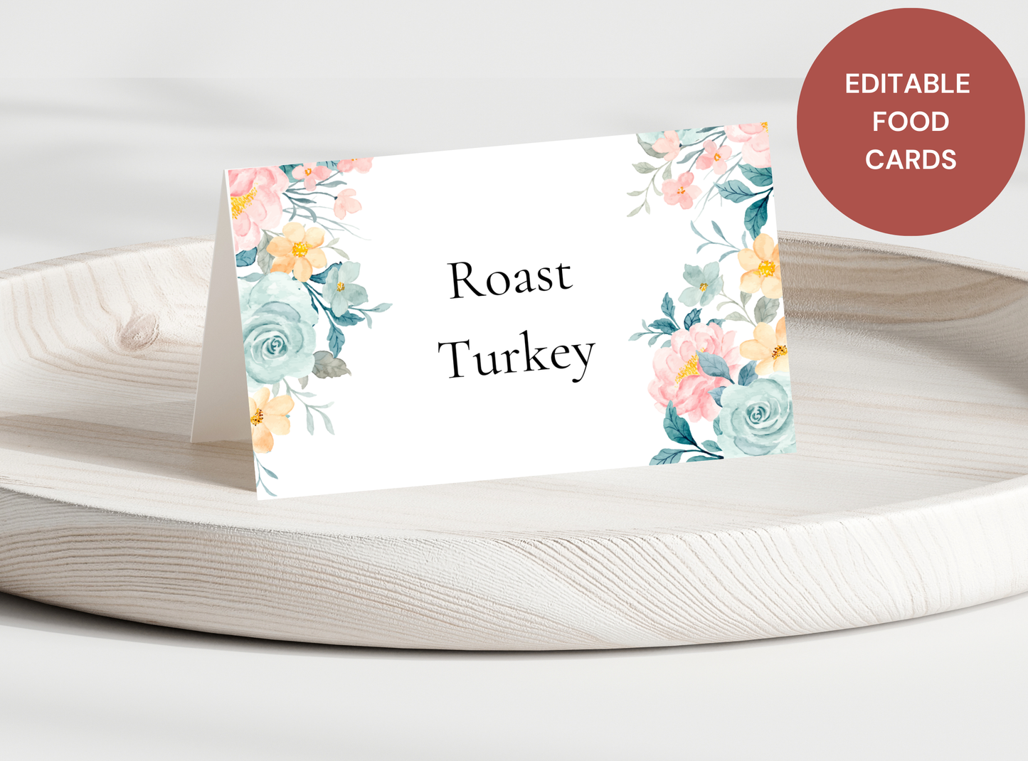 15 Editable Thanksgiving Food Cards Template - Customizable Canva Design