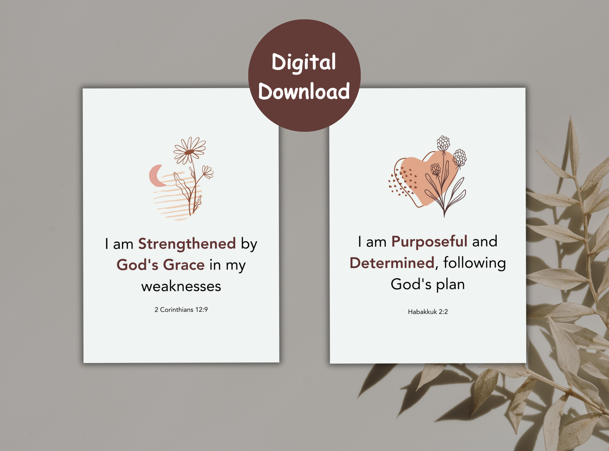 50 Bible verse affirmation cards for women, featuring encouraging scripture to boost spiritual growth and positivity, with Beautiful boho elements.