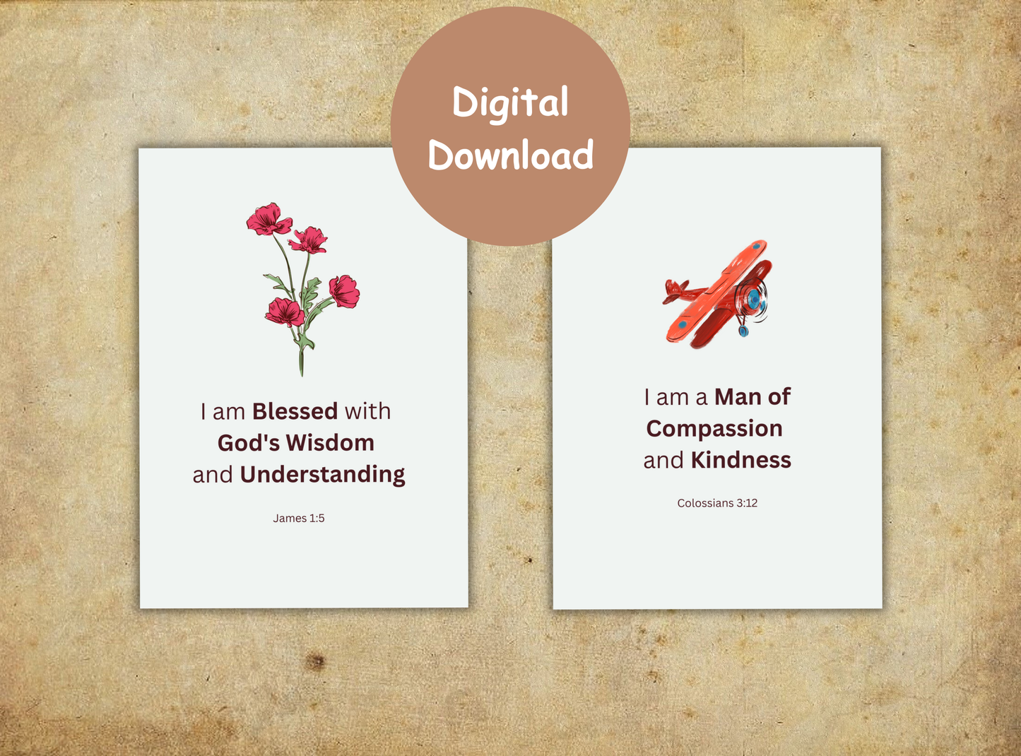 55 printable Bible verse affirmation cards for men, designed to inspire confidence and faith through motivational scripture