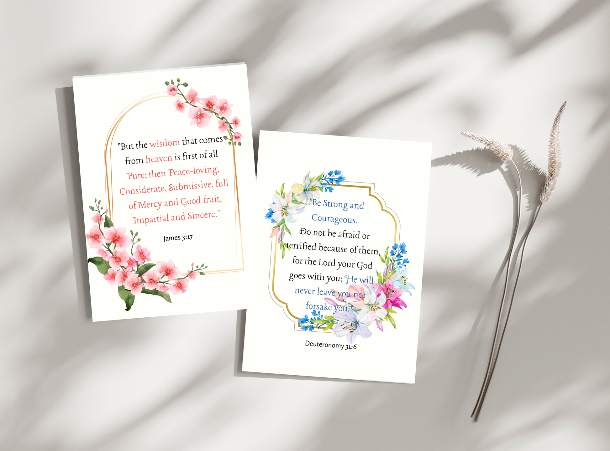 Collection of 50 printable Christian wall decor designs for women, featuring inspirational Bible verses and feminine floral designs