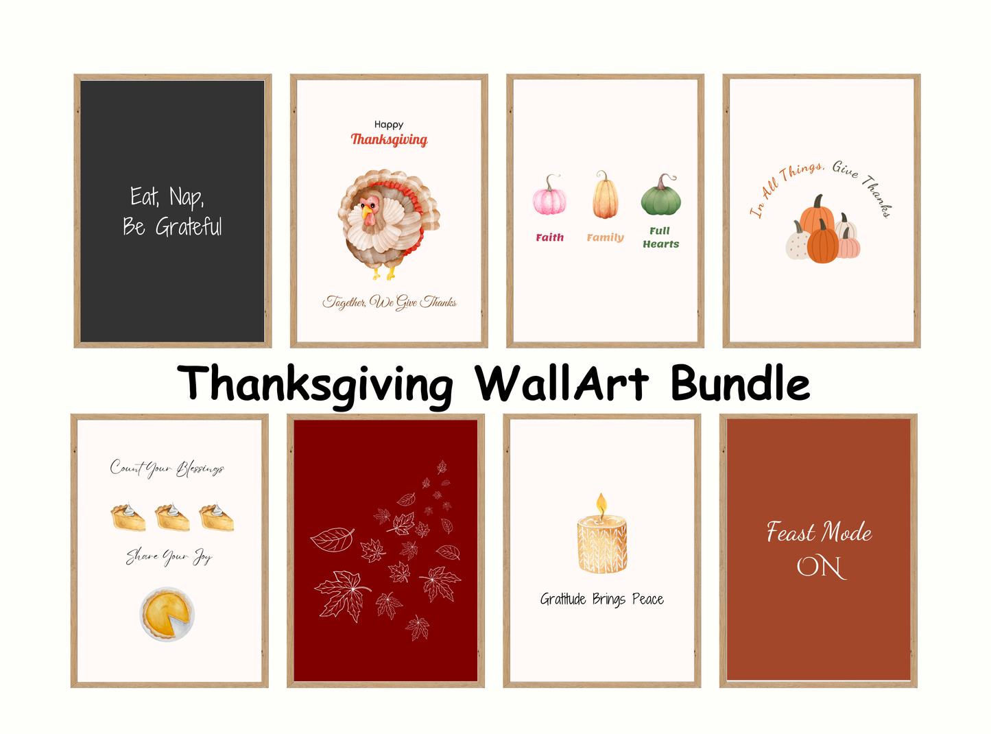 Printable Thanksgiving Wall Art for Adults | Festive and Inspirational Holiday Decor