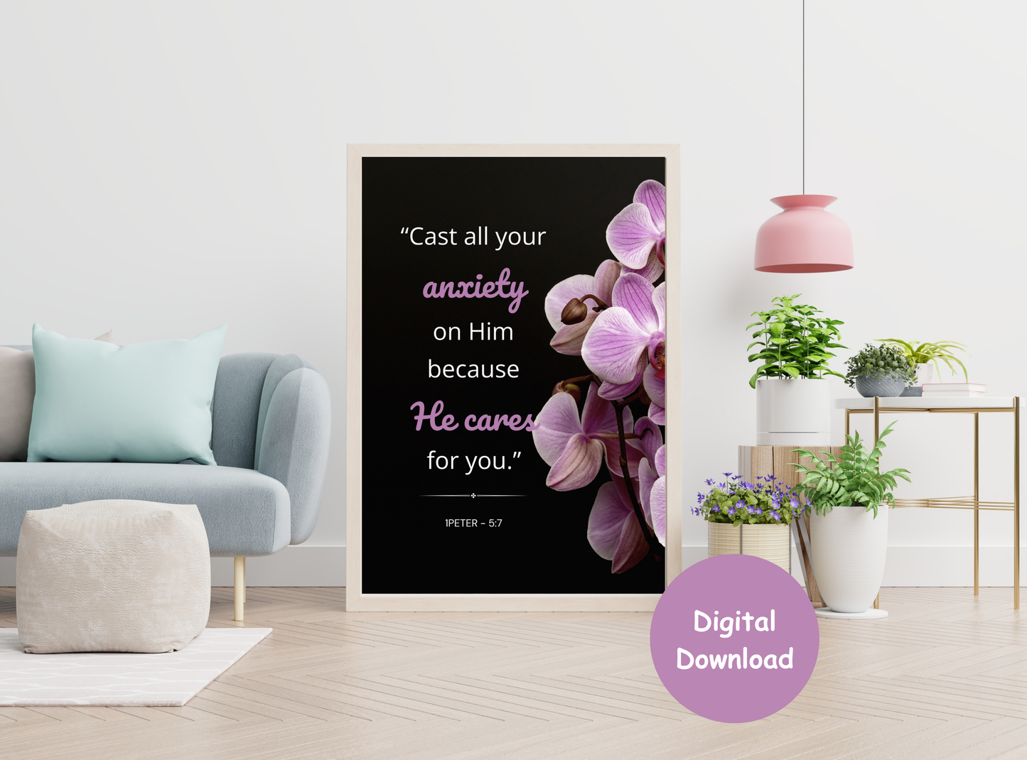 Set of 77 Bible verse printable wall art designs for home or office decor, featuring uplifting Christian quotes and scripture verses