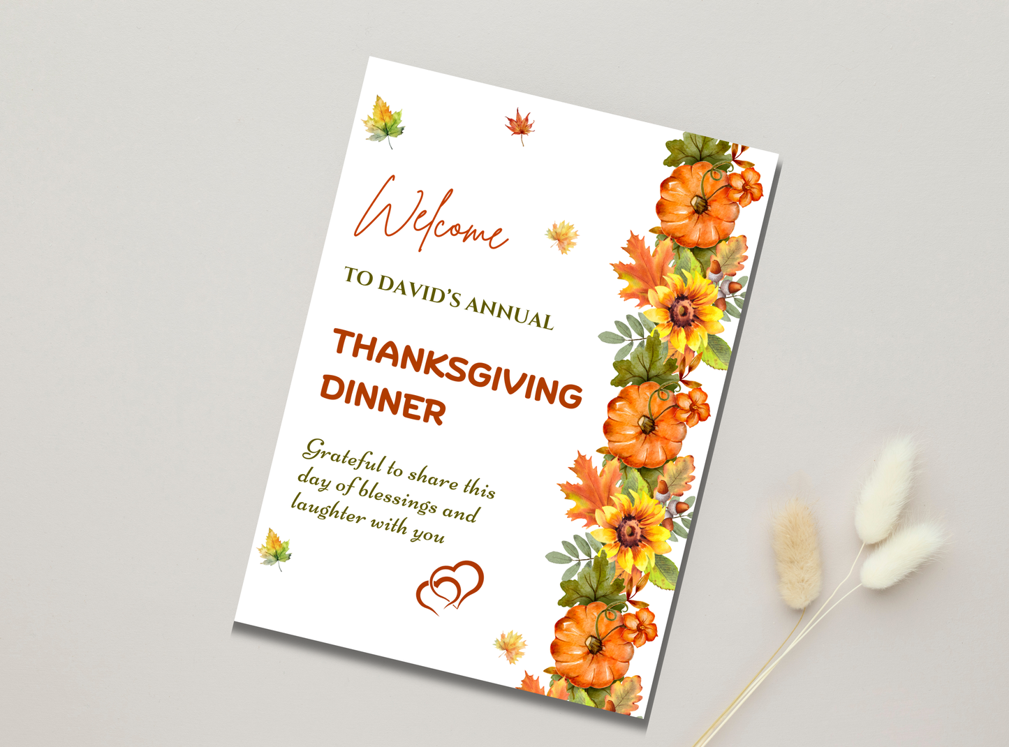 9 Editable Thanksgiving Welcome Sign Template | Customizable Canva Design