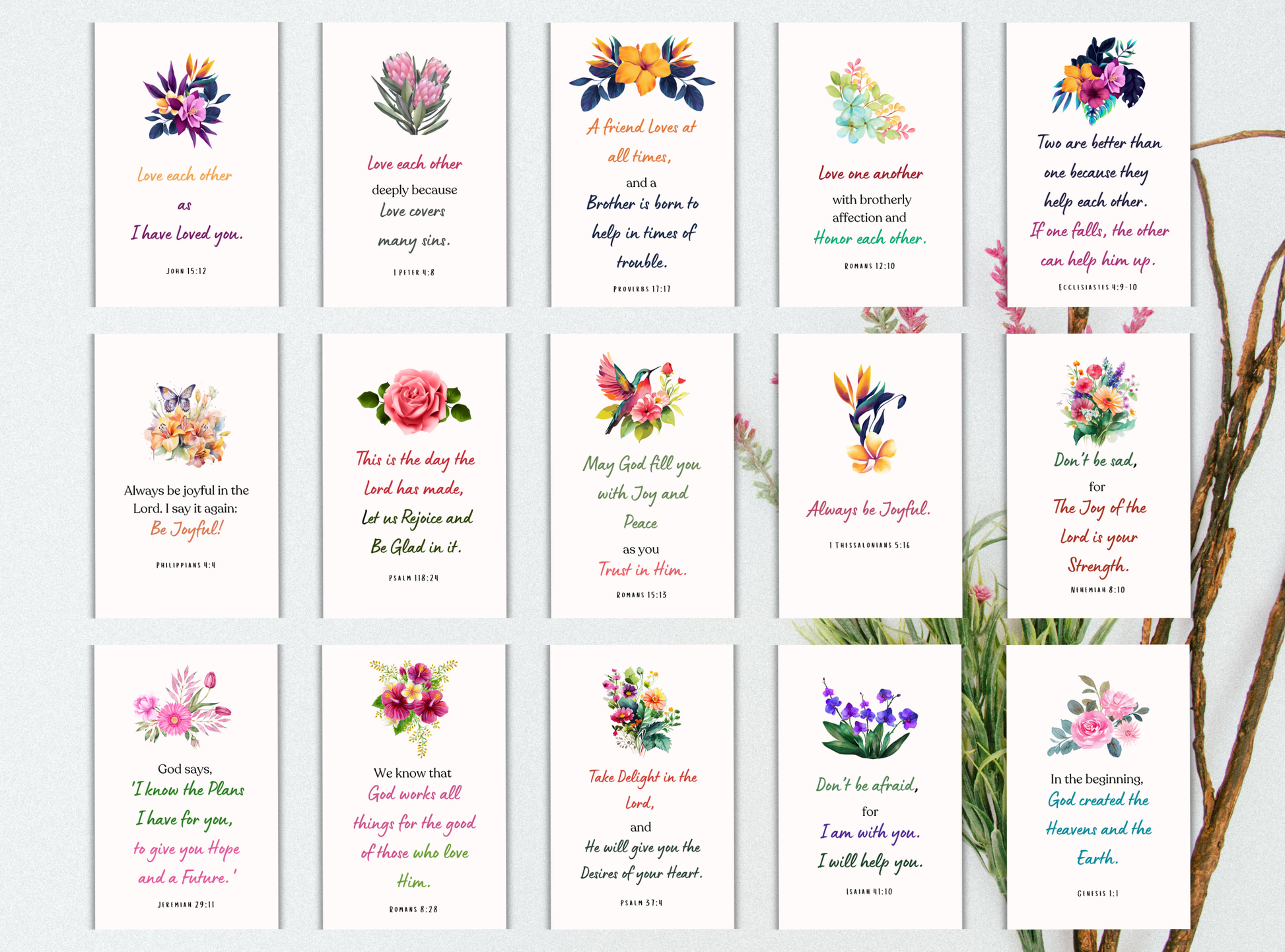 100 faith-filled Bible scripture cards offering daily encouragement with powerful, uplifting verses for personal inspiration.