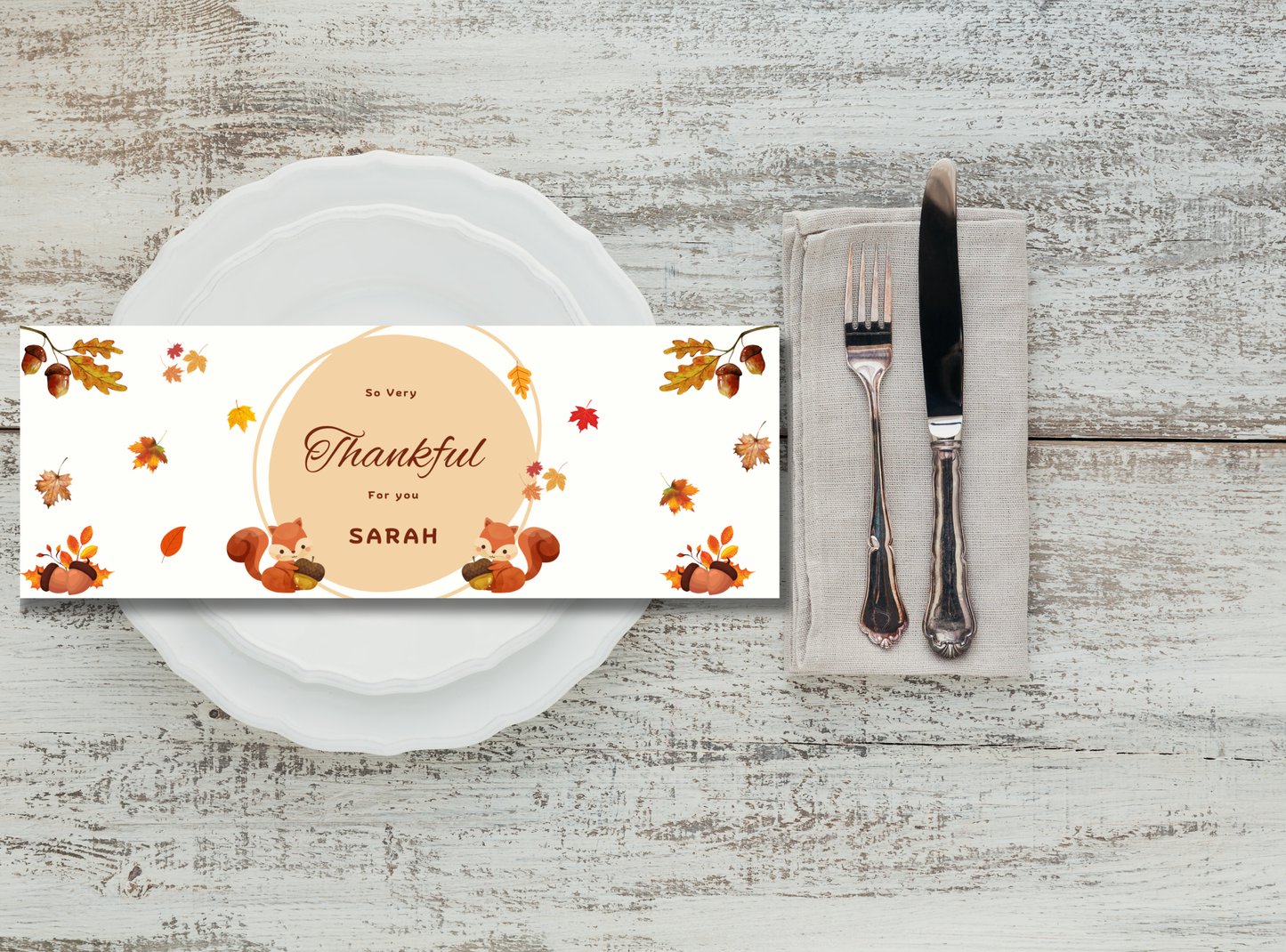 8 Editable Thanksgiving Napkin Design Template | Customizable Canva Template