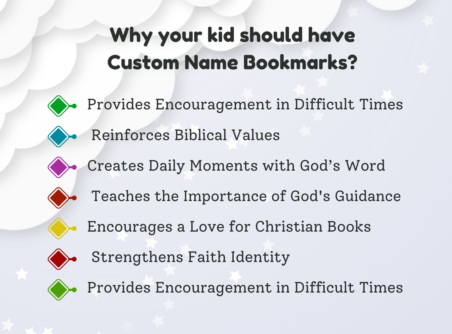 30 Christian custom name bookmarks for kids, featuring playful designs and Bible verses, a great way to encourage young readers.