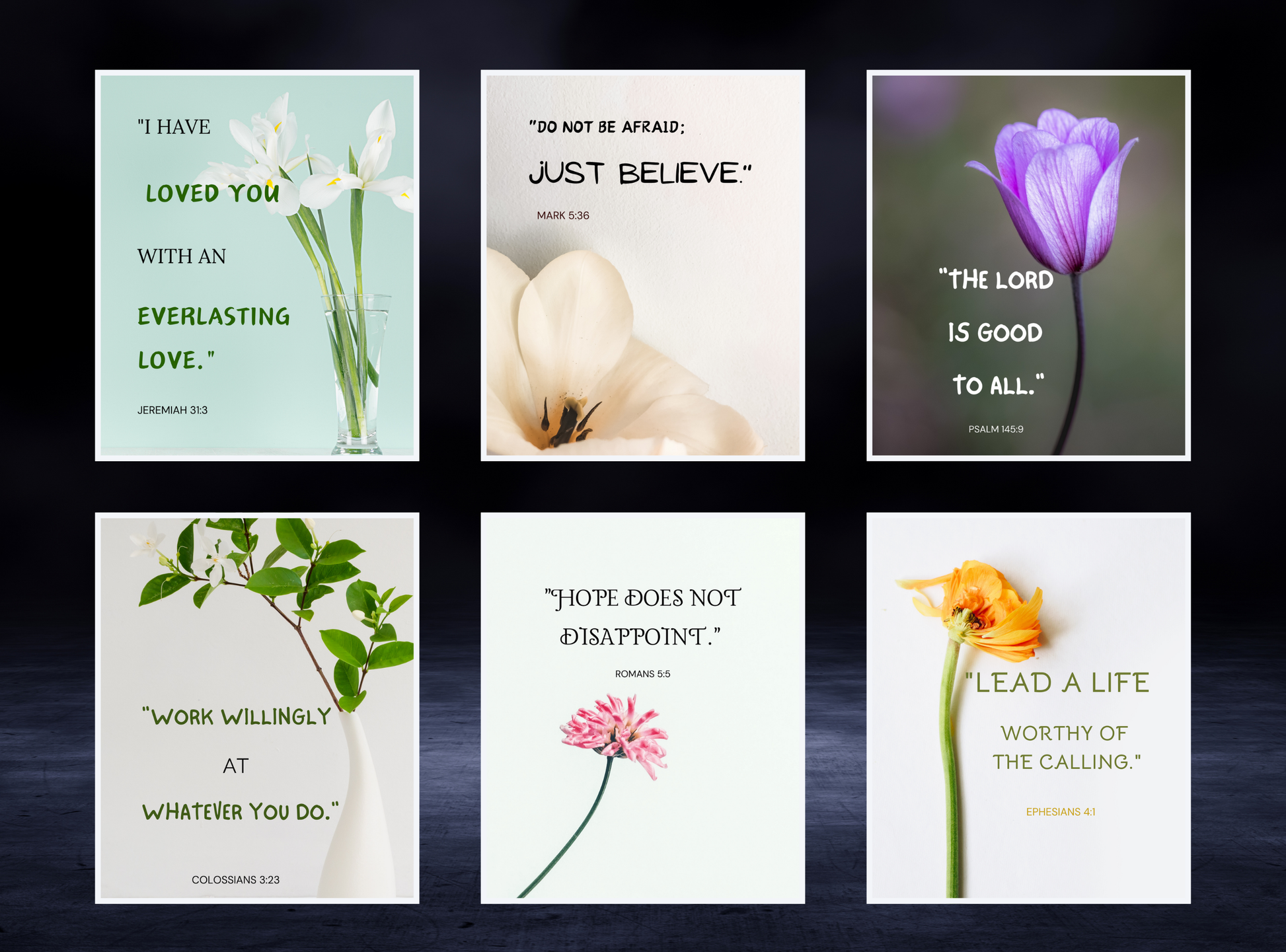 Set of 77 Bible verse printable wall art designs for home or office decor, featuring uplifting Christian quotes and scripture verses