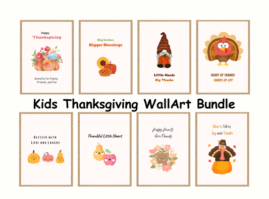 Printable Thanksgiving Wall Art for Kids | Fun and Cheerful Holiday Decor