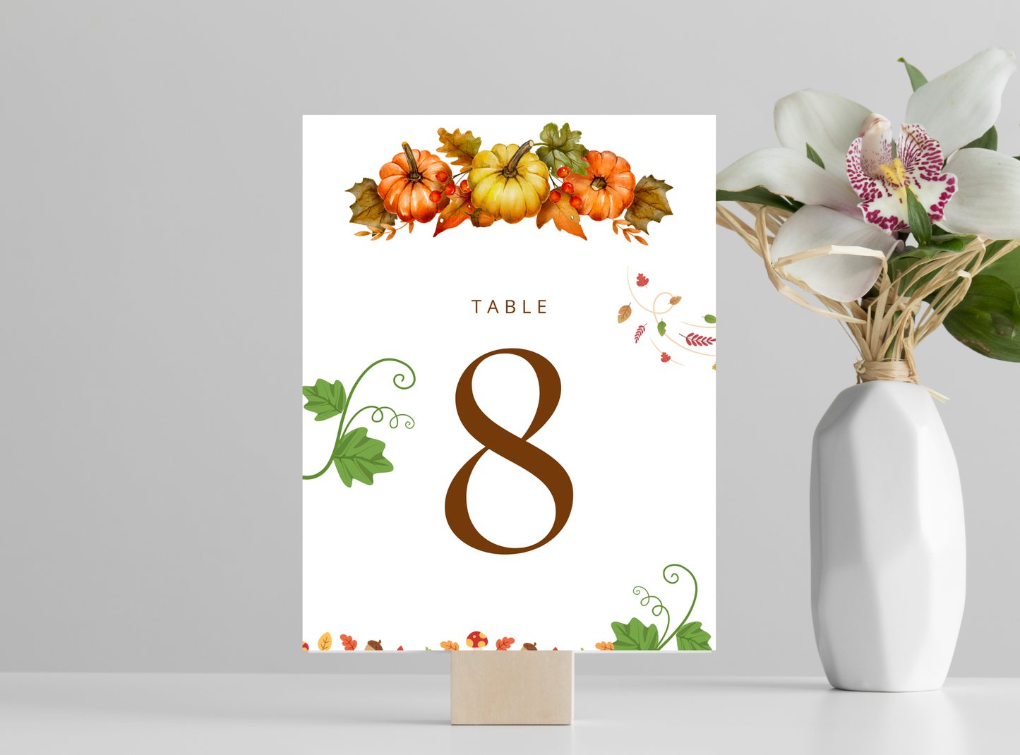 14 Editable Thanksgiving Table Numbers Template | Customizable Canva Design