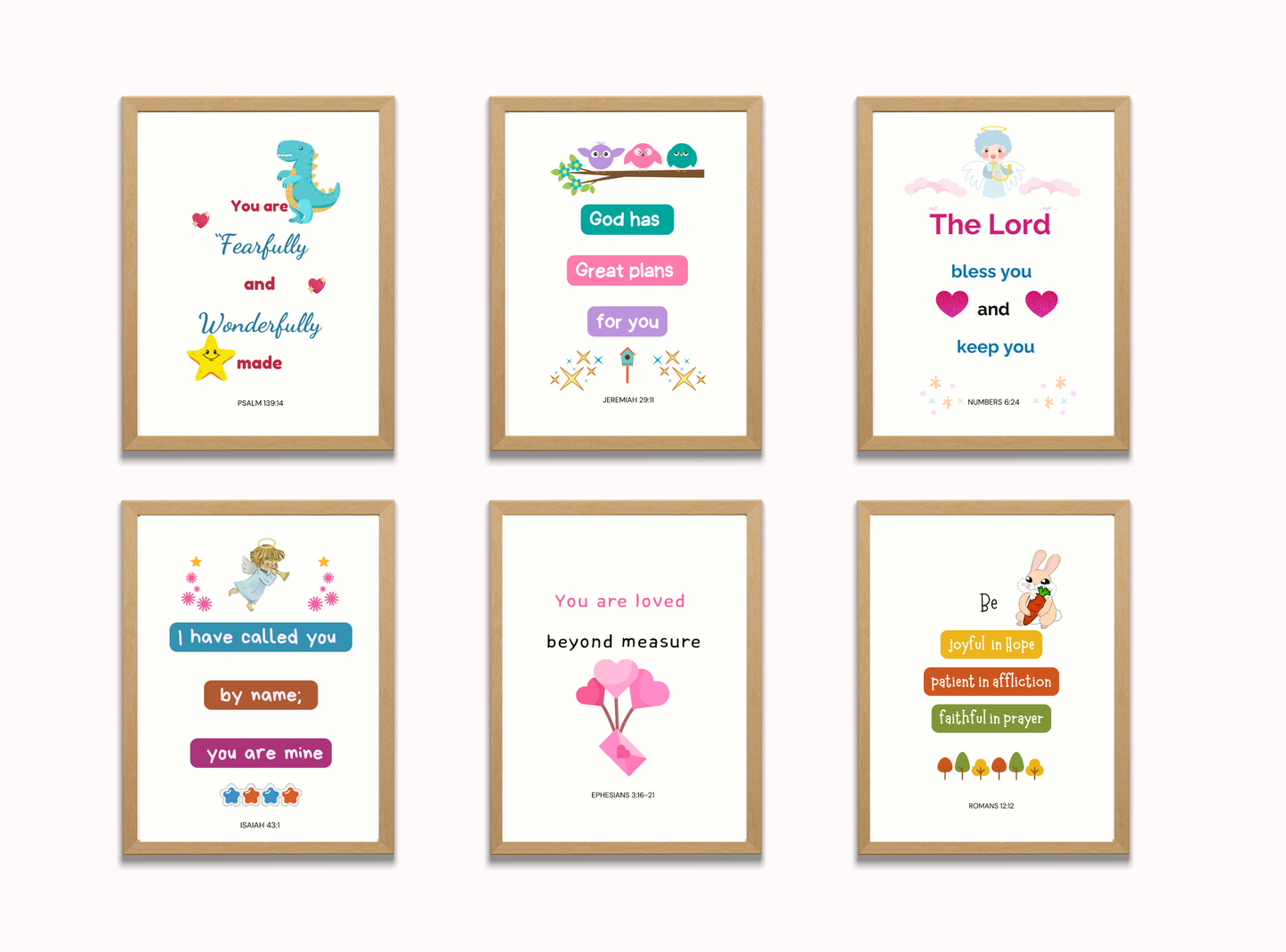 22 fun and colorful printable Christian wall decor designs for kids, featuring Bible verses and illustrations perfect for children’s rooms and Kids sunday School.