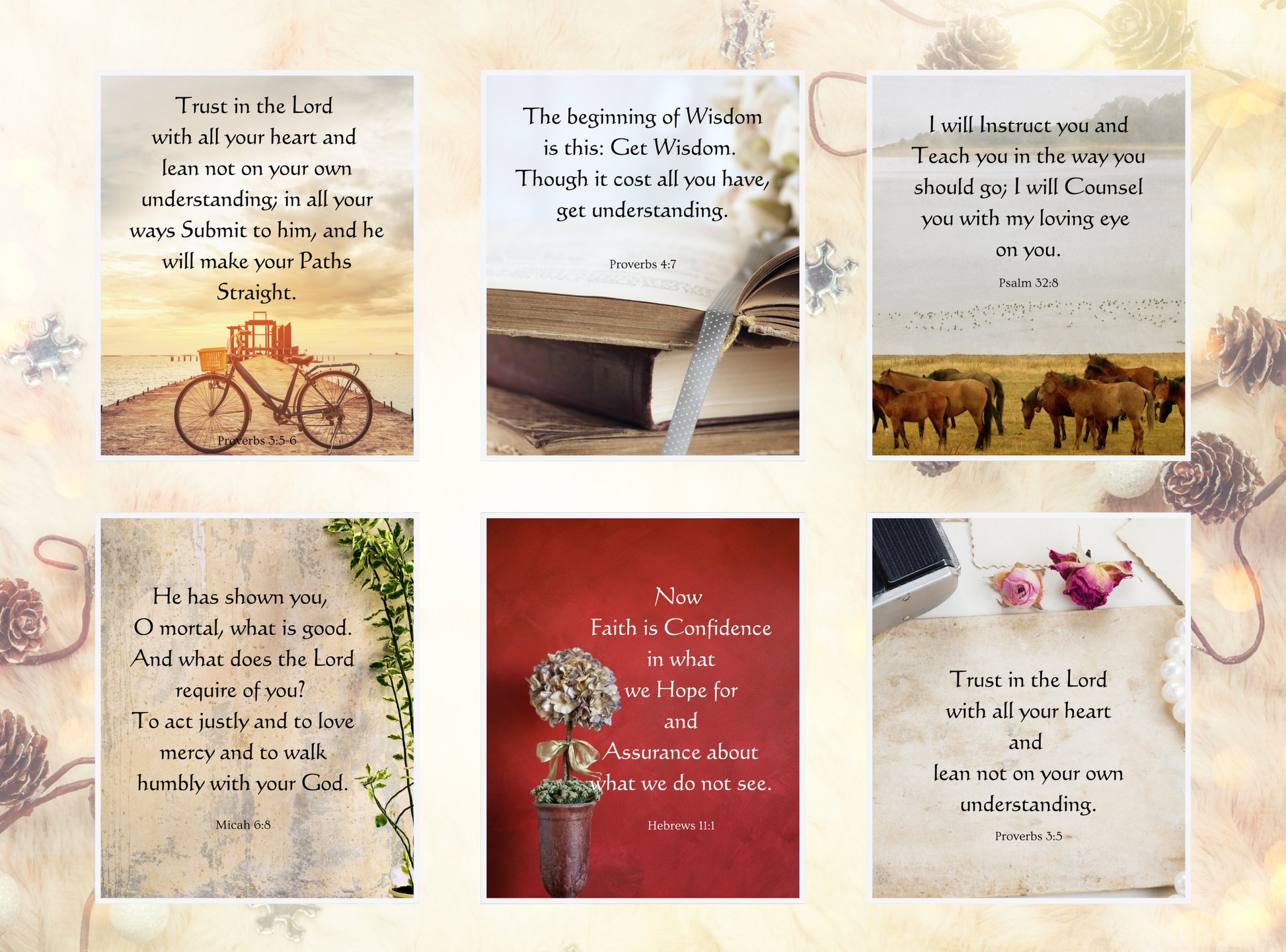 Set of 50 printable Bible verse wall art designs for men, showcasing motivational scripture in Wonderful Vintage Theme Designs.