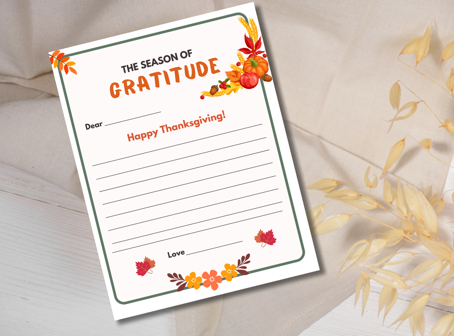 9 Printable Thanksgiving "Thankful For" Cards | Customizable Holiday Gratitude Cards