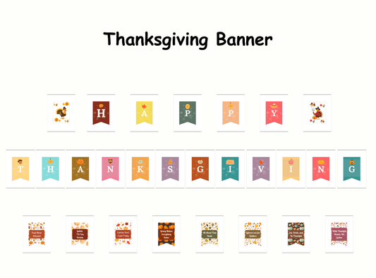 Thanksgiving Banner | Printable Holiday Decoration for Your Home or Party