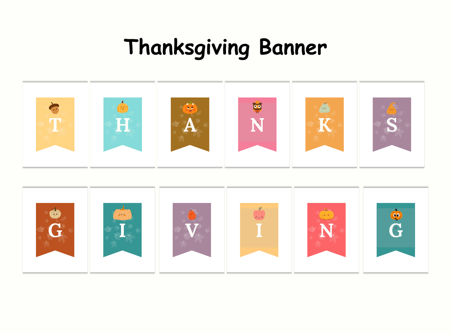 Thanksgiving Banner | Printable Holiday Decoration for Your Home or Party